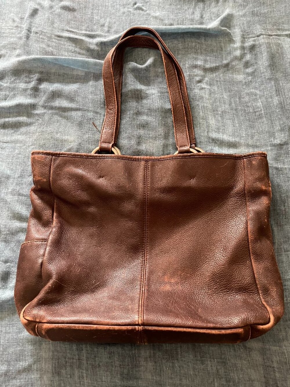 VINTAGE HOBO International Bohemian Tote Soft Leather Bag Brown